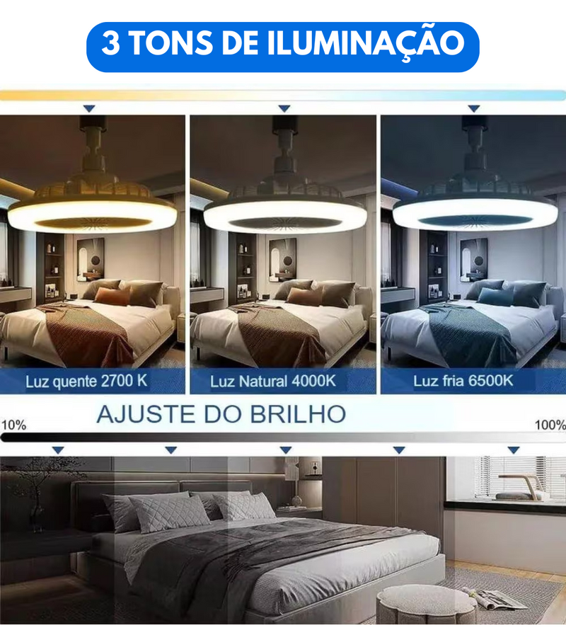 (COMPRE 1 LEVE 2) Luminária LED com Ventilador | FanMaster