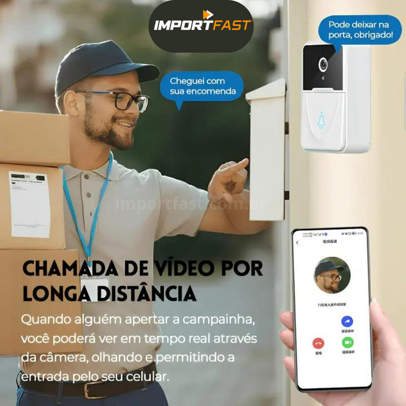 Campainha Inteligente - Full HD® | Monitore sua casa de qualquer lugar do mundo!